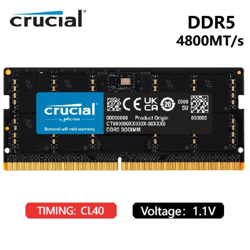 Ʈ ǻͿ Crucial DDR5 RAM,   Ƽ HP ޸ ƽ, 16GB, 24GB, 32GB, 48GB, 4800MHz, 5600MHz, CL40/46 SODIMM 288 